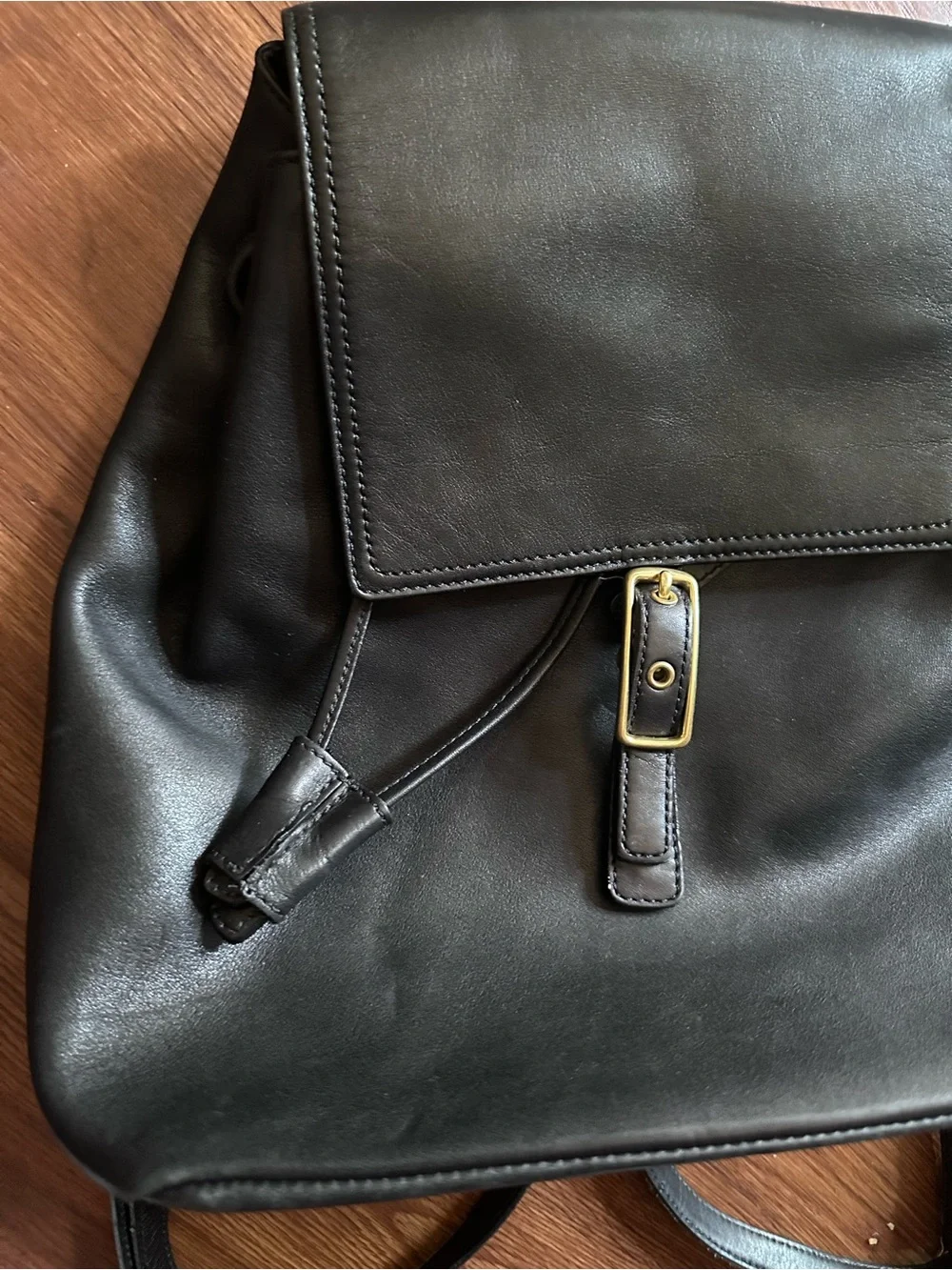 Vintage Coach Legacy West Hampton Black Leather Backpack with Gold Hardware
